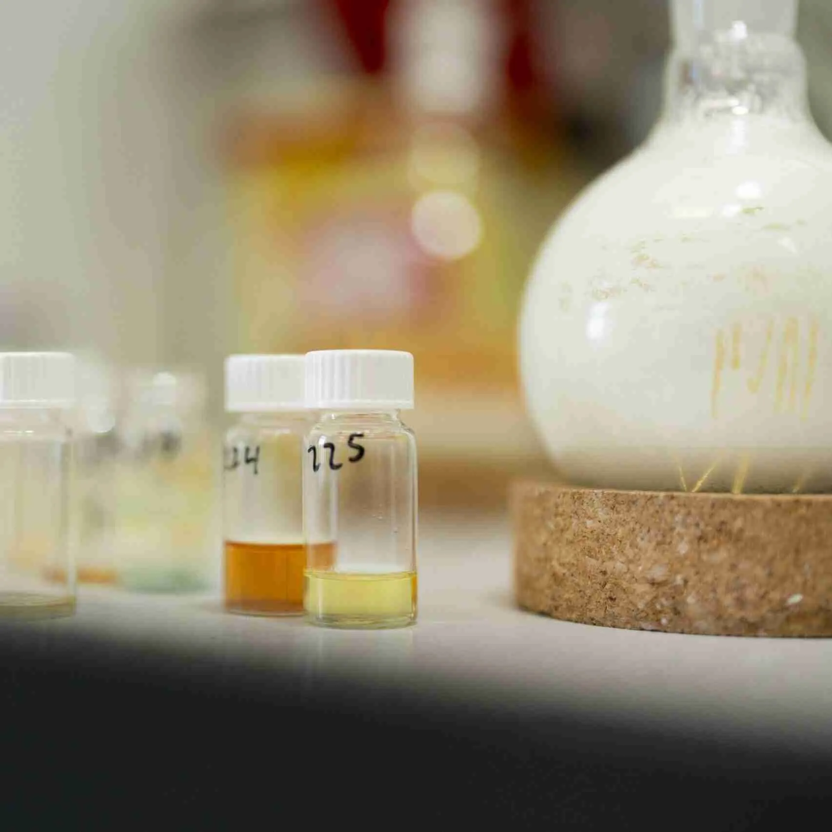 Close-up of LaB6 hexaboride nanoparticles in ink form